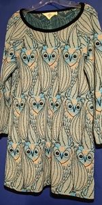 Owl vintage Print long women's sweater